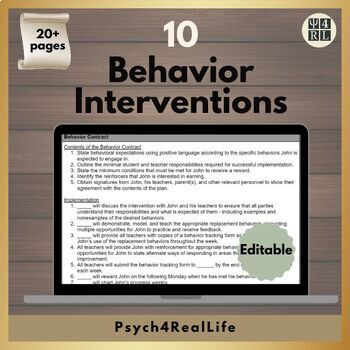 Preview of 10 Full-Length Behavior Interventions