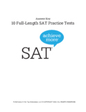 10 Full-Length SAT Practice Tests - ANSWER KEYS