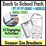 10 Fun Back to School Games and Activities 3rd 4th 5th gra