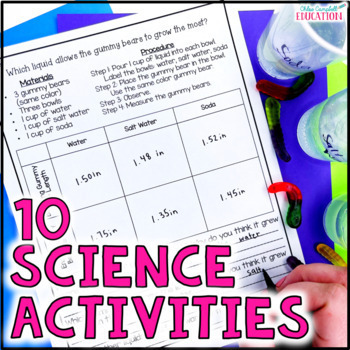 Preview of 10 Fun & Easy Science Experiments with Recording Sheets & Scientific Method