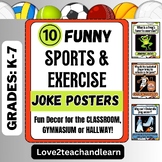 10 Funny Exercise Sports Joke Posters: Classroom Gym Decor