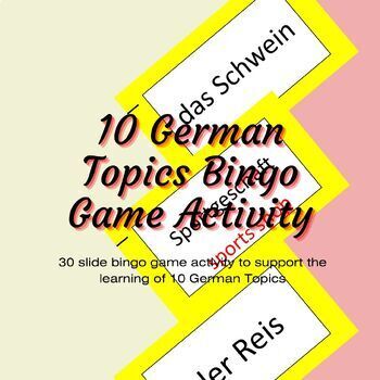 Preview of 10 German Topics Bingo Games Activity