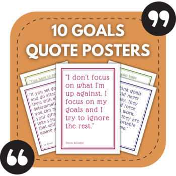 Preview of 10 Goals Bulletin Board Posters | Middle & High School Classroom Decor