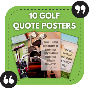 Preview of 10 Golf Posters | Great Quotes for Golf Bulletin Boards | Sports Themed Decor