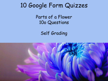 Preview of 10 Google Form Quizzes: Parts of a Flower (10 questions each, self grading)