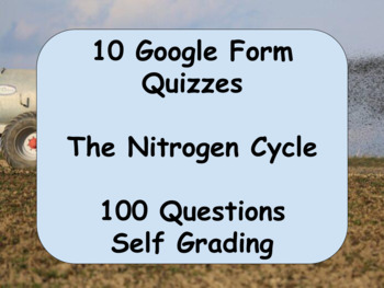 Preview of 10 Google Form Quizzes: The Nitrogen Cycle (100 Questions and Self Grading)