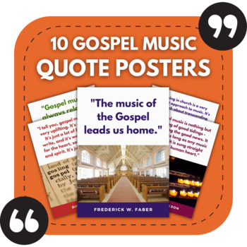 Preview of 10 Gospel Music Posters | Inspiring Quotes for Churches & Music Classrooms