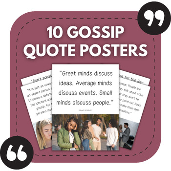 Preview of 10 Gossip Bulletin Board Posters | Middle & High School Classroom Decor