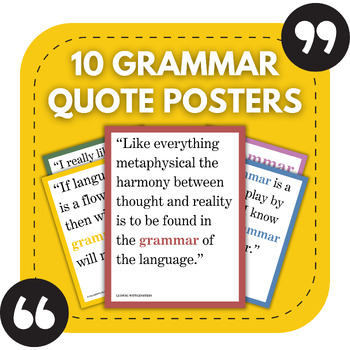 Preview of 10 Grammar Bulletin Board Posters | ELA Classroom & Library Decor