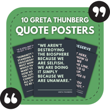 Preview of 10 Greta Thunberg Posters for High School Bulletin Boards