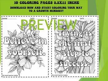 Growth Mindset Coloring Pages motivational testing coloring pages ...