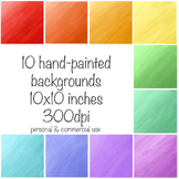 10 Hand-painted backgrounds. Digital paper. Textures
