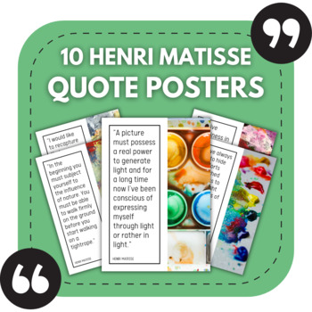 Preview of 10 Henri Matisse Bulletin Board Posters | Art Classroom Decor