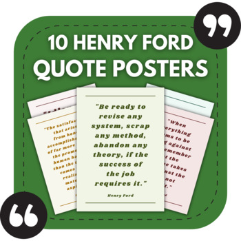 Preview of 10 Henry Ford Posters | Inspiring Quotes for High School Bulletin Boards