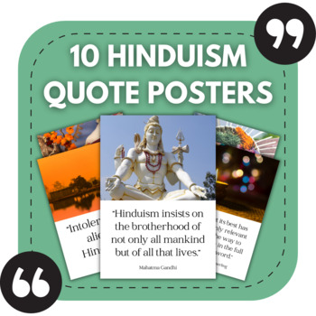 Preview of 10 Hinduism Posters | Quote Posters for Religious Studies Bulletin Boards