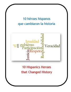 Preview of 10 Hispanic Heroes that Changed History (bilingual biography cards)