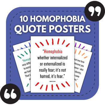 Preview of 10 Homophobia Bulletin Board Posters | Middle & High School Classroom Decor