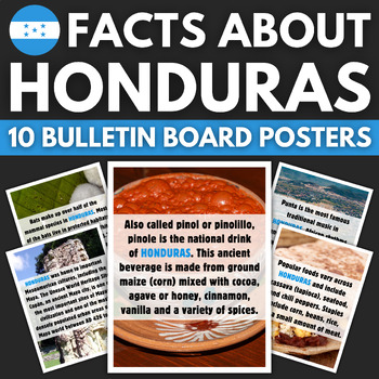 Preview of 10 Honduras Facts Bulletin Board Posters | Latin America Travel & Spanish Decor