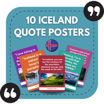 Preview of 10 Iceland Posters | Travel Themed Bulletin Boards | Geography Classroom Decor