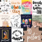 10 Illustrated ART PUN Classroom Posters (Printable)