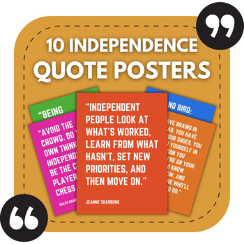 Preview of 10 Independence Bulletin Board Posters | Middle & High School Classroom Decor