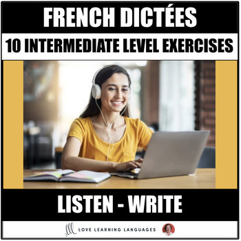 Preview of French Dictée Exercises - Intermediate Level