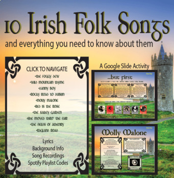 Preview of 10 Irish Folk Songs (and Everything You Need to Know About Them): Google Slides
