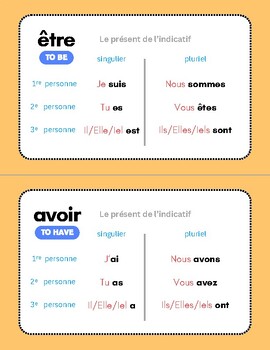 Preview of 10 Irregular High Frequency Verbs in French - Printable