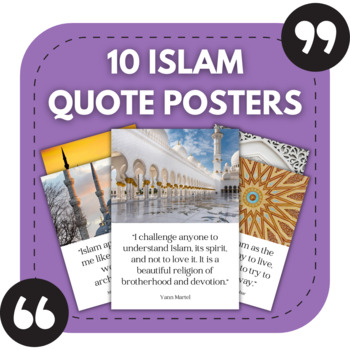 Preview of 10 Islam Posters | Quote Posters for Religious Studies Bulletin Boards