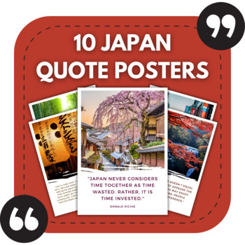 Preview of 10 Japan Posters | Positive Quotes About Japan for Japanese Classrooms
