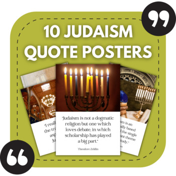 Preview of 10 Judaism Posters | Quote Posters for Religious Studies Bulletin Boards