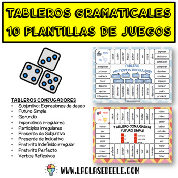 Preview of 10 Juegos de mesa gramaticales: conjugación y tiempos verbales en español