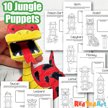 Preview of 10 Jungle Animal Finger Puppets