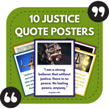 Preview of 10 Justice Posters | Politics Bulletin Boards | Law Classroom Decor
