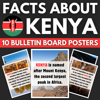 Preview of 10 Kenya Facts Bulletin Board Posters | Africa Travel Classroom Decor