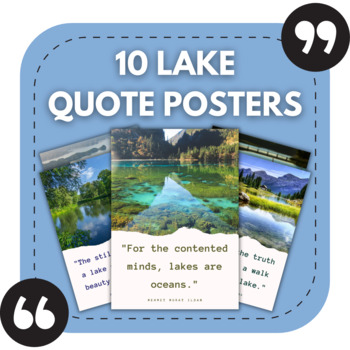 Preview of 10 Lake Posters | Positive Nature Posters | Geography & Earth Day Decor