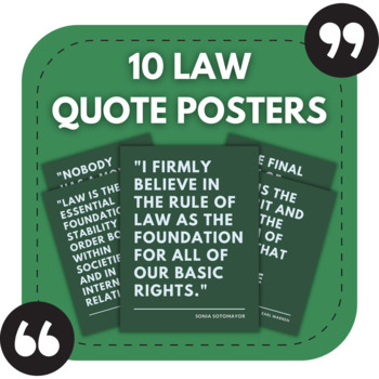 Preview of 10 Law Posters | Thought Provoking Messages for High School Walls