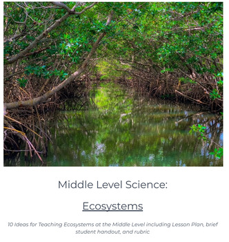 Preview of 10 Lesson Plans on Ecosystems: lesson plan, rubric, suggested worksheet