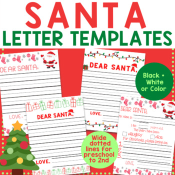 Preview of 10 Letter to Santa Templates for Preschool, Kindergarten