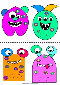 10 Little Monsters Finger Puppets FREE by TeachEzy | TPT