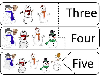 10 Little Snowmen Song and Number/Number Word Flashcards | TpT