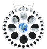 Lunar Tracker With Moon Phases 8" AND 10", Hebrew Months, 