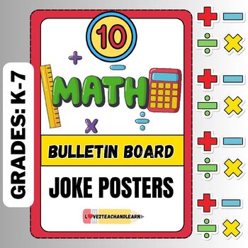 Preview of 10 MATH Bulletin Board Funny Joke Posters Door Wall Decoration