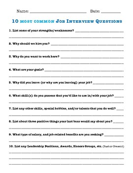 Career services job interview questions