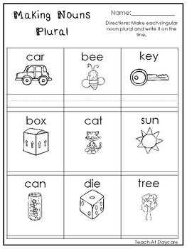 10 making nouns plural printable worksheets in pdf file 1st grade 2nd grade