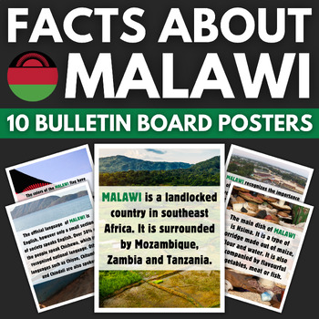 Preview of 10 Malawi Facts Bulletin Board Posters | Africa Travel Classroom Decor