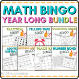 10 Math BINGO games:  time, place value, fractions, addition, subtraction, money