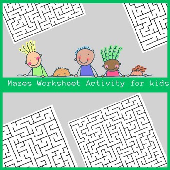 Preview of 10 Mazes Worksheet Activity With solution/end of year activities