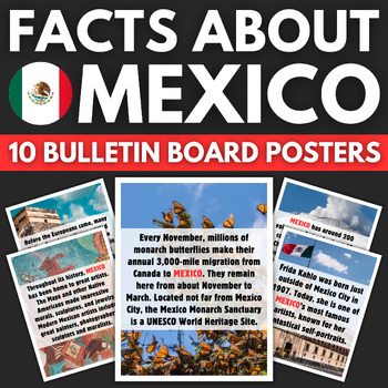 Preview of 10 Mexico Facts Bulletin Board Posters | Latin America Travel & Spanish Decor