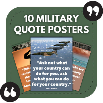 Preview of 10 Military Bulletin Board Posters | Middle & High School Classroom Decor